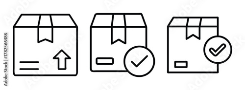 Delivery package box shipment tracking order logistics cargo shipping container parcel service completed