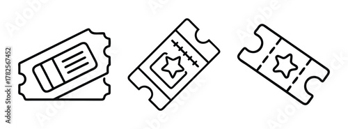 Ticket stub event pass admission voucher entry coupon raffle show concert performance line art