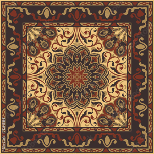 Prayer mat, abstract pattern, vintage Persian rug