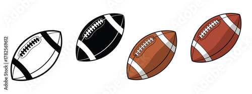American football gridiron ball set