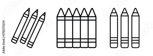 Illustration of coloring pencils art supplies drawing tools for kids school supplies stationery items