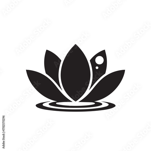 Lotus meditation flower flat icon design
