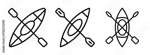 Kayak canoe vector illustration for water sports adventure and recreation activities design element