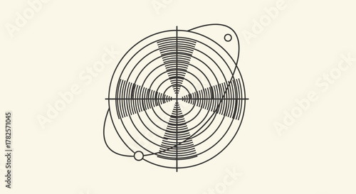 Abstract Concentric Circles with Orbital Design Element