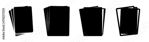 Four abstract black rectangles scattered design elements minimalist rough textured graphic