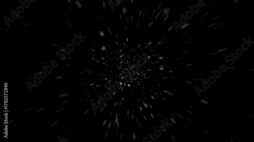 Particular Outward Radial Blur Zoom, Alpha Channel Space Travel, Starfield or Hyperspace Effect. 4K Transparent video ProRes 4444