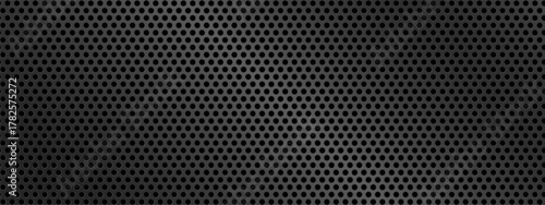 Hole black with mesh and metal for dot or 3d. Modern strong with grey and circle and black. Hole with mesh and luxury for geometric or industrial, steel with equipment and elegant for sheet or gray.