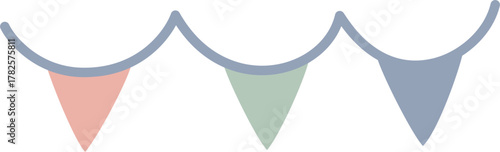 bunting winter christmas ornaments decoration element, flat eps vector png jpg illustration cartoon design