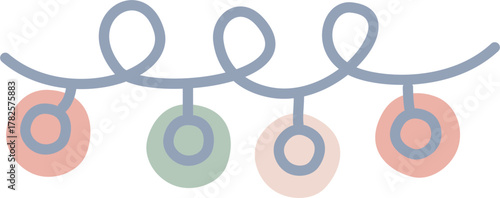 light string winter christmas ornaments decoration element, flat eps vector png jpg illustration cartoon design