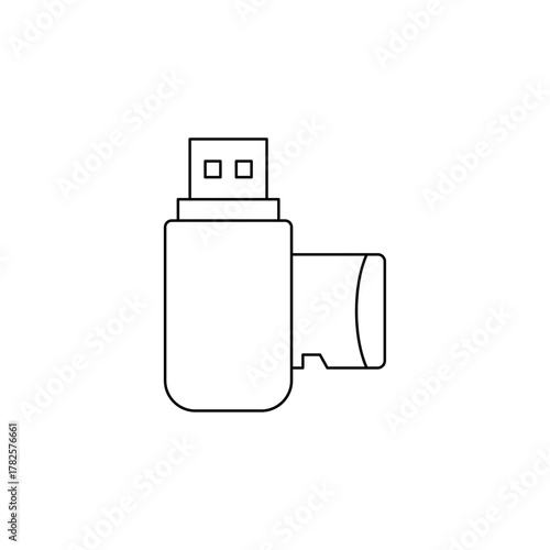 USB Flash Drive Connected to Micro SD Card Reader