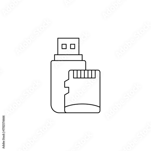 Micro SD Card Inserted into USB Flash Drive Reader Icon