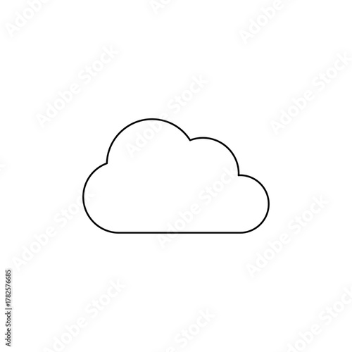 Simple Cloud Storage Server Outline Icon Symbol
