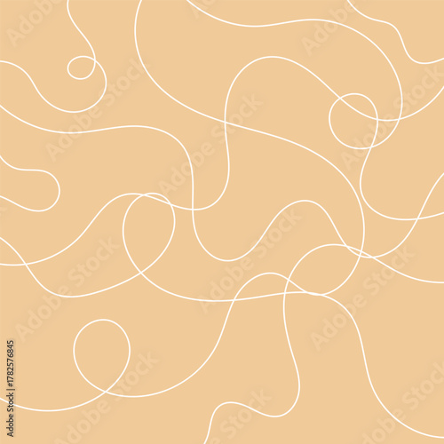 Random scribble chaotic pattern lines. Decorative random scribble pattern with tangled curved lines. Abstract wavy linear background outlines random chaotic lines vector illustration.