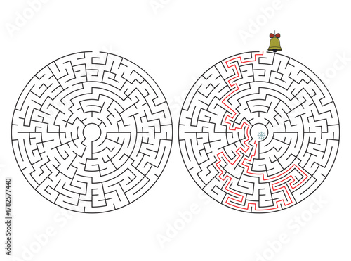 Holiday Maze Puzzle for Children’s Logical Thinking