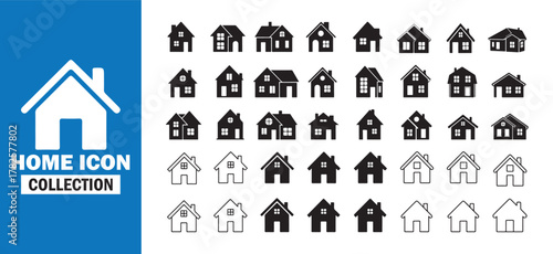 Minimal House Symbol Set . Residential, Construction, and Architecture Icons