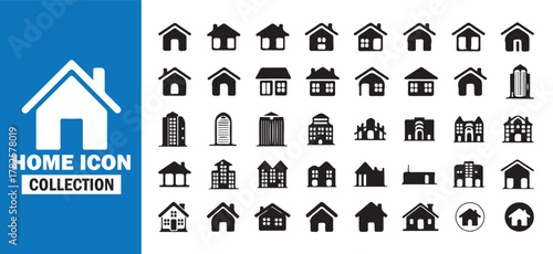 Modern House Icon Collection. Architecture and Property Vector Set