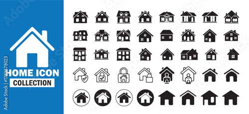 Home Icon Collection Set. Real Estate and Building Symbol Pack