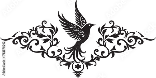 Elegant Floral Ornament Silhouette Vector Bundle