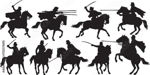 silhouettes of horses