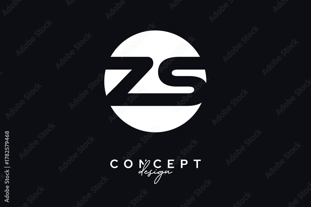 Naklejka premium ZS Creative Negative Space Circle Monogram Logo Design