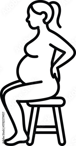 Pregnant Woman Sitting Illustration