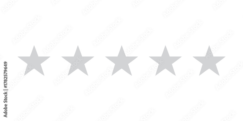 Obraz premium Rating Bar Icon: Five Stars Isolated for User Interface