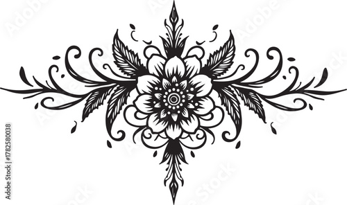 Elegant Floral Ornament Silhouette Vector Bundle