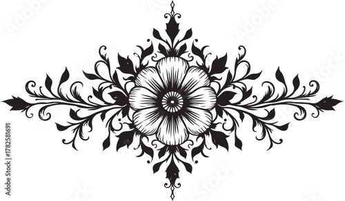 Elegant Floral Ornament Silhouette Vector Bundle
