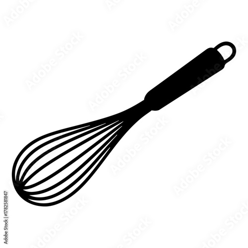 Black silhouette of a whisk for cooking and baking