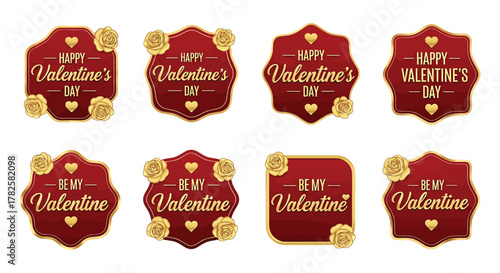Elegant valentines day badges, perfect for adding a touch of romance to any design