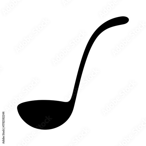 Black silhouette of a ladle for cooking soup