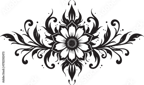 Elegant Floral Ornament Silhouette Vector Bundle