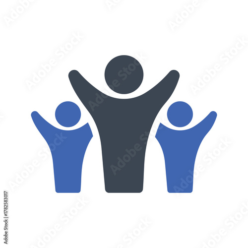 People or teammates with arms raised icon