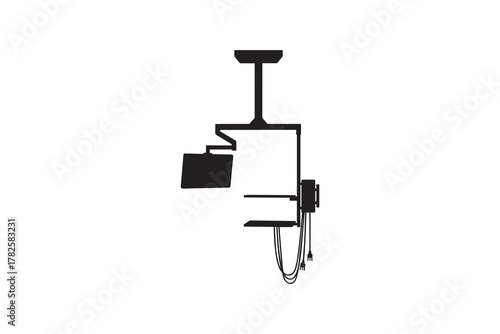 Hospital Ceiling Mounted Unit Black and White Artwork