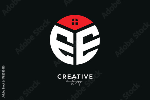 Creative EE Real Estate Monogram Logo Concept Design in Circle Shape	