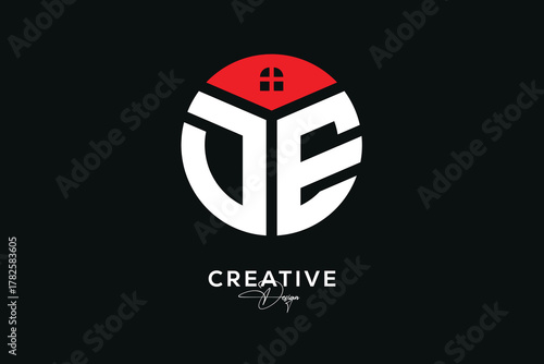 Creative DE Real Estate Monogram Logo Concept Design in Circle Shape	