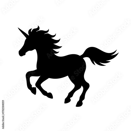 Magical Unicorn Running Silhouette Fantasy Mythical Creature Dreamlike Animal Design