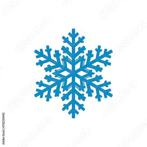 Captivating blue snowflake emblem symbolizing winter's crisp beauty and frosty elegance for seasonal designs.