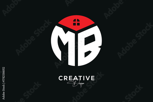 Creative MB Real Estate Monogram Logo Concept Design in Circle Shape	