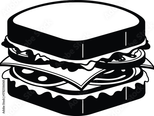 Classic toasted sandwich with cheese and vegetables