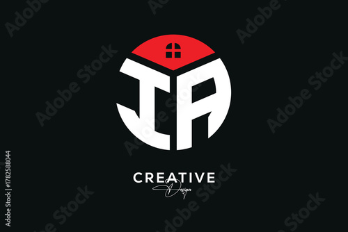 Creative IA Real Estate Monogram Logo Concept Design in Circle Shape	