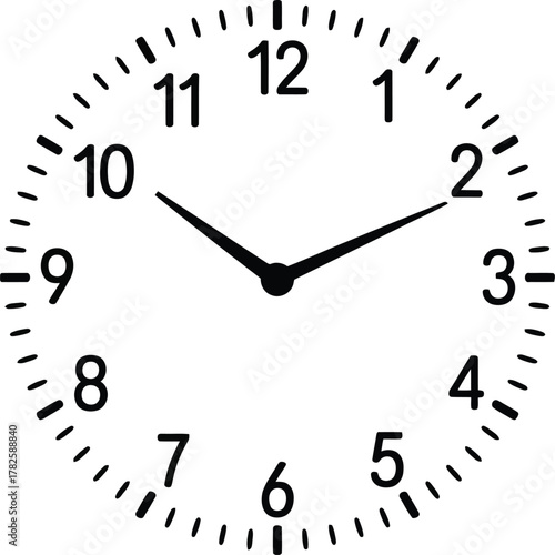 Classic analog clock face showing ten past ten