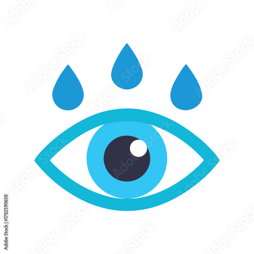 eye with raindrops vector