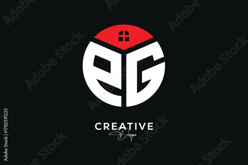 Creative PG Real Estate Monogram Logo Concept Design in Circle Shape	
