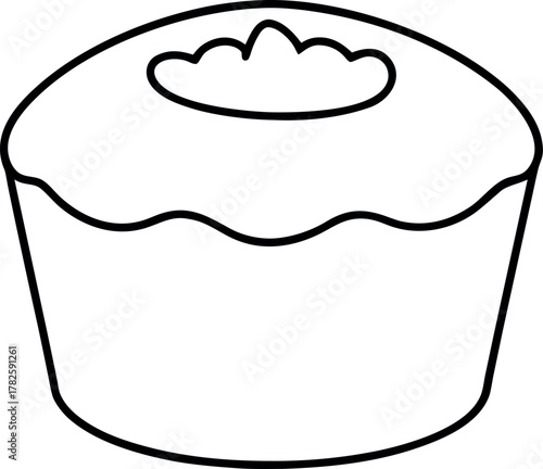 Outlined Chocolate Souffle Dessert Icon Drawing