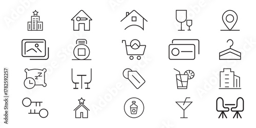 A collection of simple line icons, representing various concepts related to principals. Clean Outline Icons Related to Shopping and Retail in a Stylish Linear Style Perfect for Online Stores. 