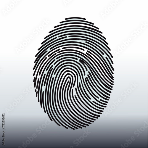 Empreinte digitale noire sur un fond blanc, gros plan