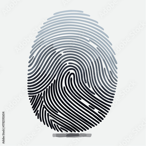 Empreinte digitale noire sur un fond blanc, gros plan