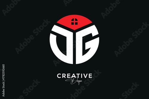 Creative DG Real Estate Monogram Logo Concept Design in Circle Shape	
