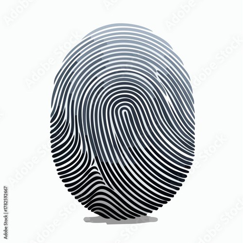 Empreinte digitale noire sur un fond blanc, gros plan